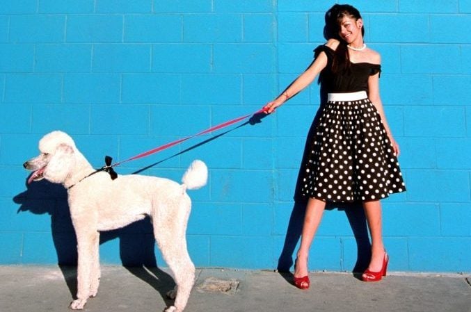 femme avec caniche noms de chiens à l'ancienne