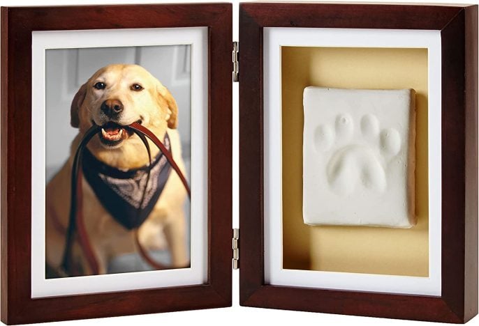 cadre photo pour chien et kit d'empreintes de pattes